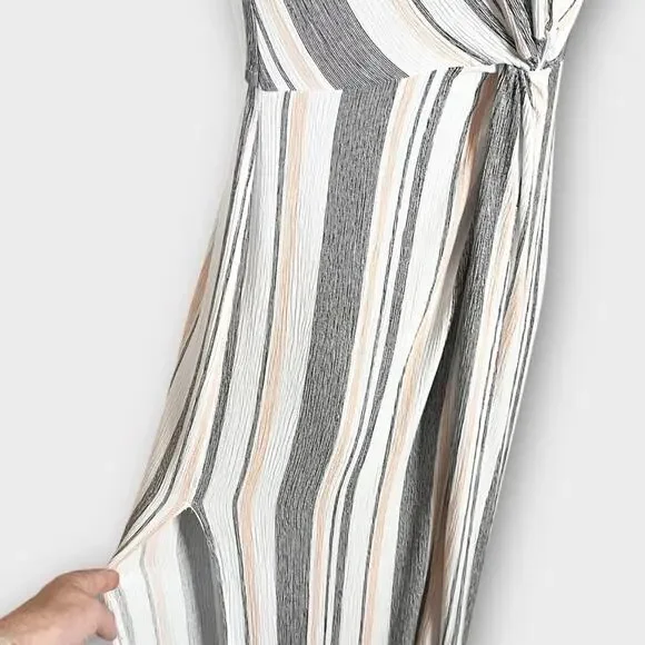 LULUS Coastal Grooves White Multi Striped Swim Cover-Up Size Medium Gauze Rayon - Picture 5 of 6